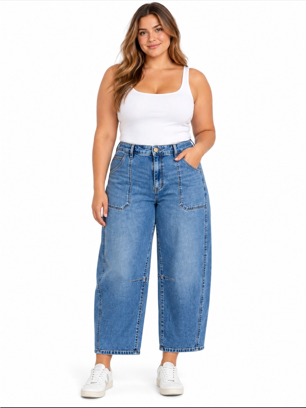 KUT From The Kloth Ashton High Rise Barrel Leg Jeans Size 16 Blue Streetwear NEW